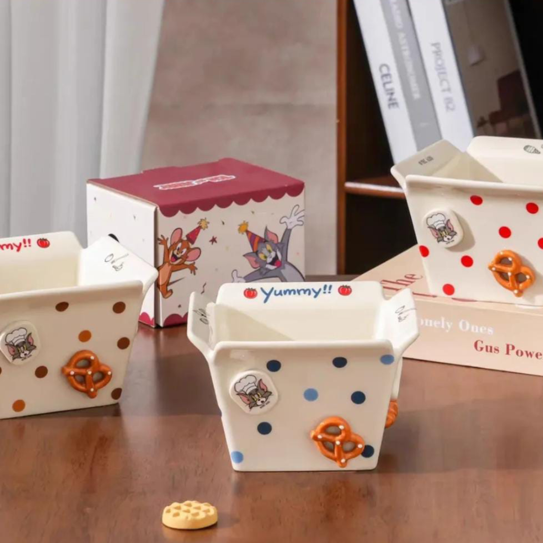 Tom & Jerry Polka Dot Ceramic Snack Bowl