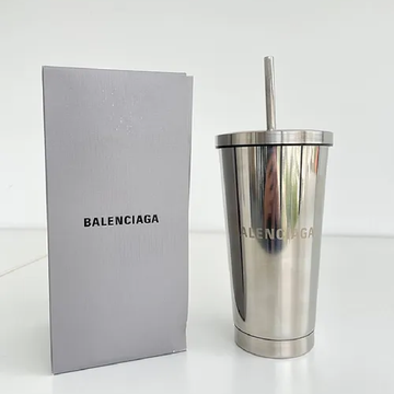 Balenciaga Stainless Steel Tumbler with Straw