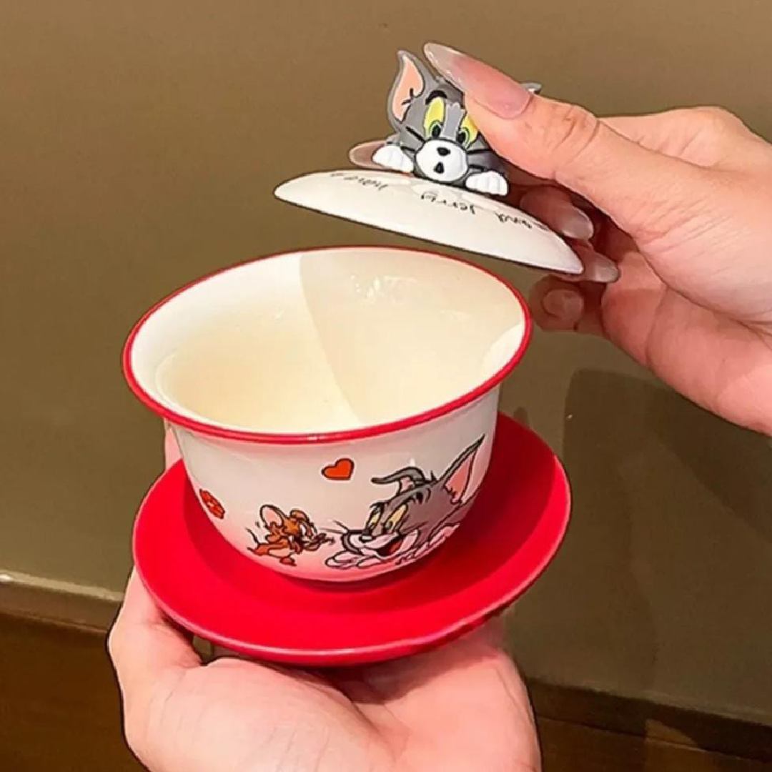 Tom & Jerry Ceramic Tea Set with Gift Bag