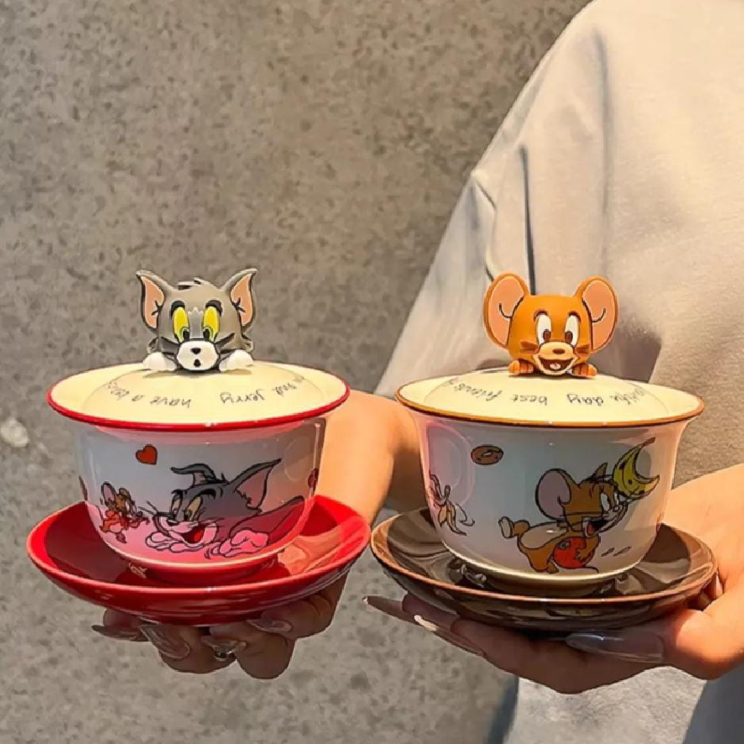 Tom & Jerry Ceramic Tea Set with Gift Bag