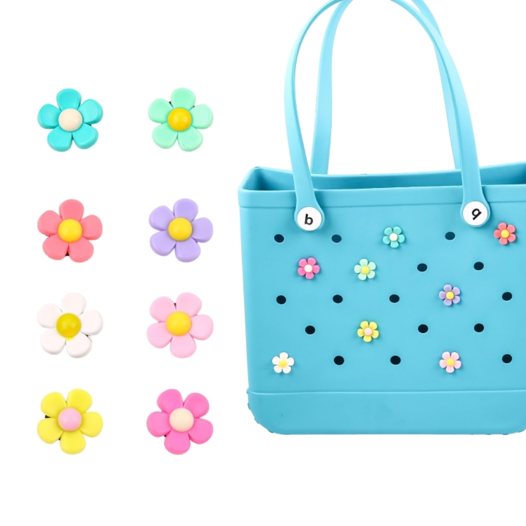 Colorful floral charms bag