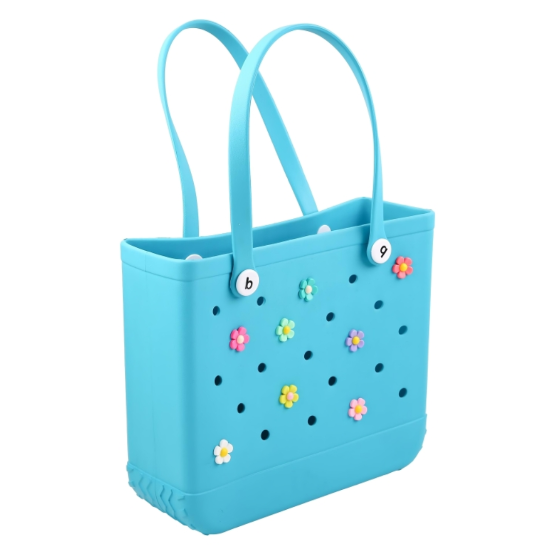 Colorful floral charms bag
