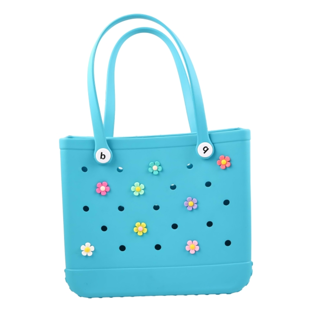 Colorful floral charms bag