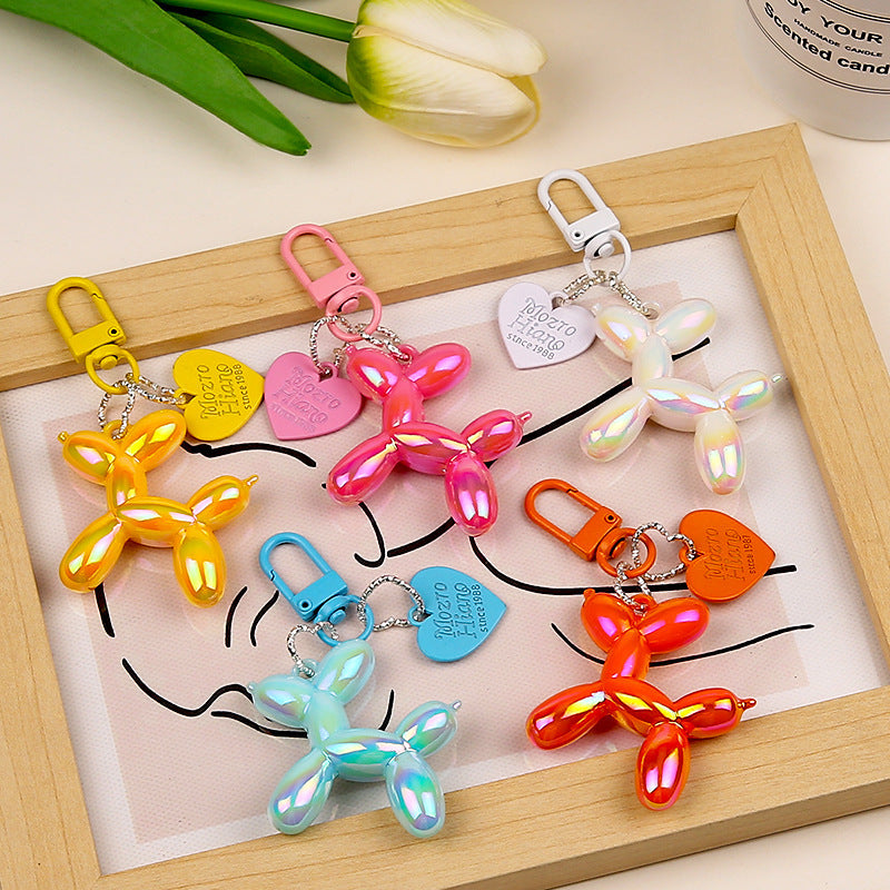 Metallic Balloon Puppy Bag Charm