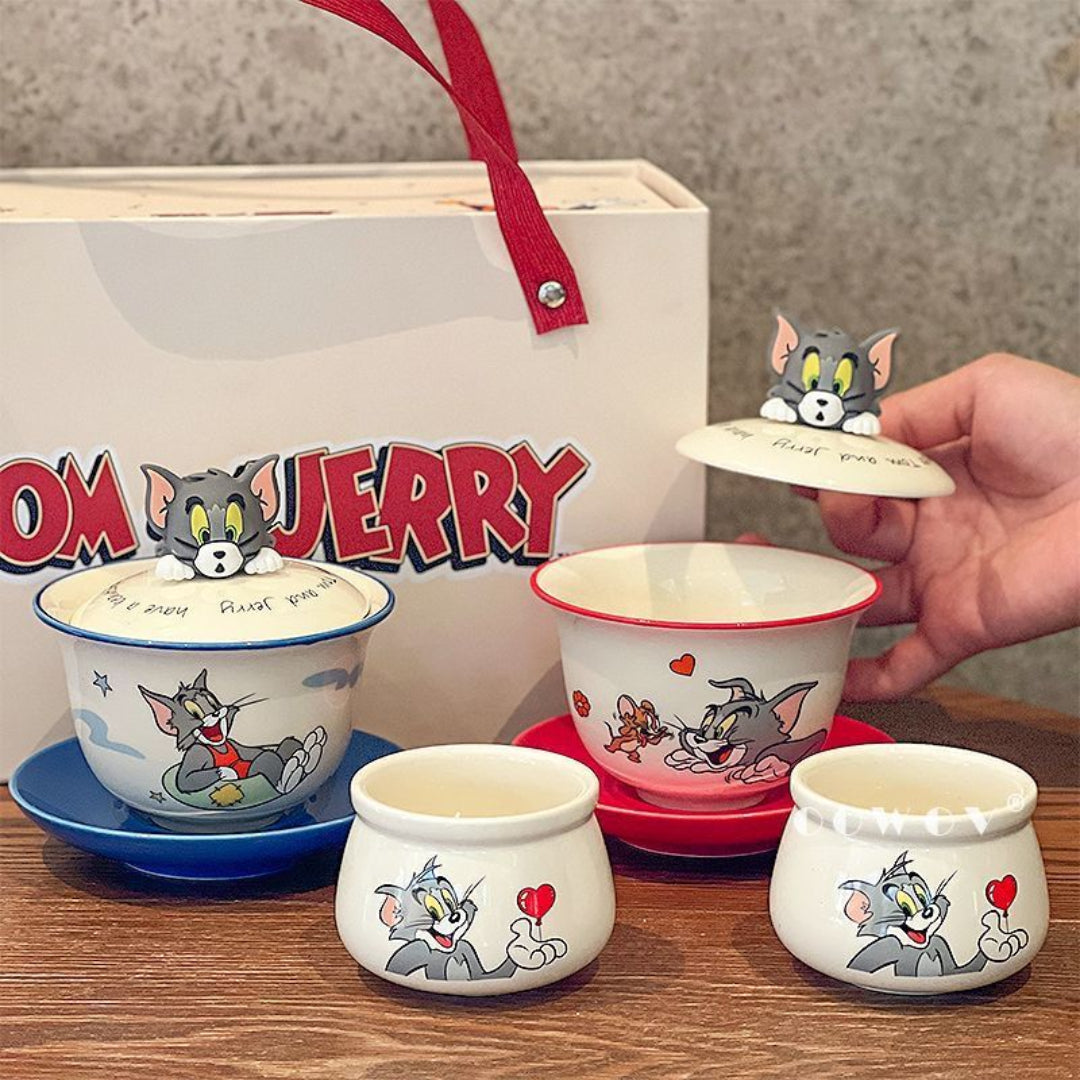 Tom & Jerry Ceramic Tea Set with Gift Bag