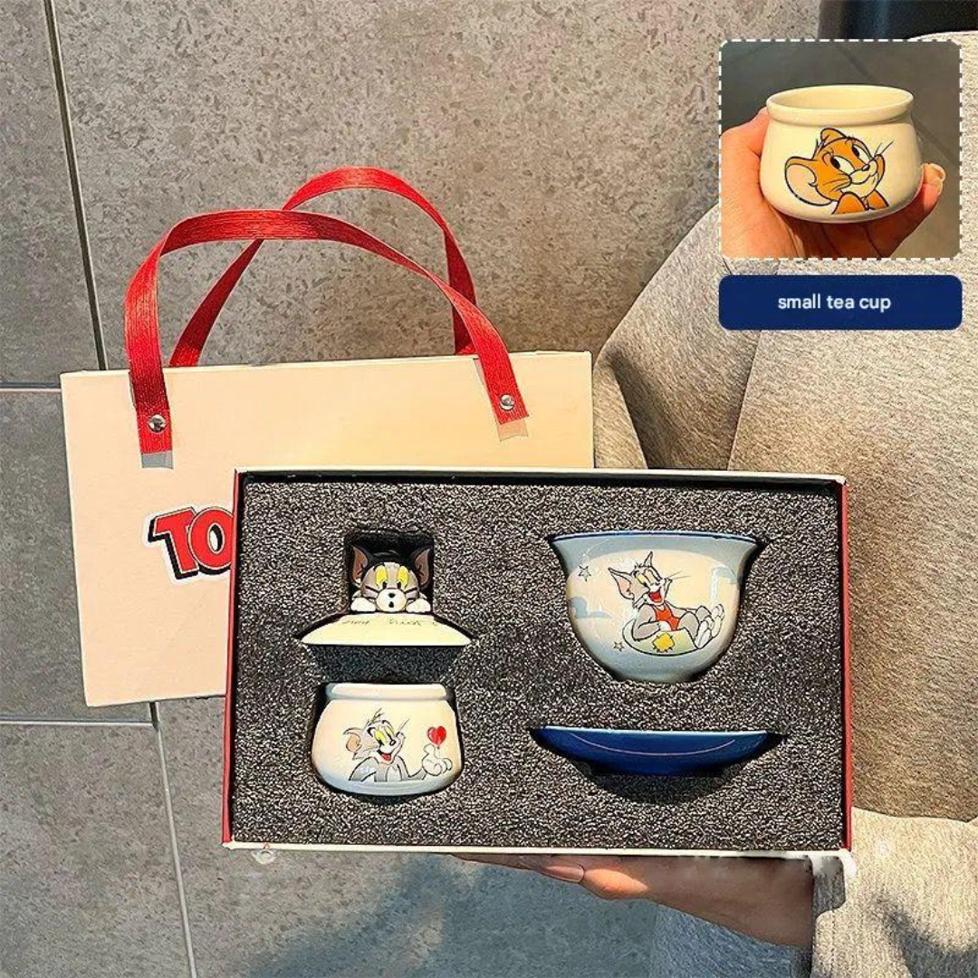 Tom & Jerry Ceramic Tea Set with Gift Bag