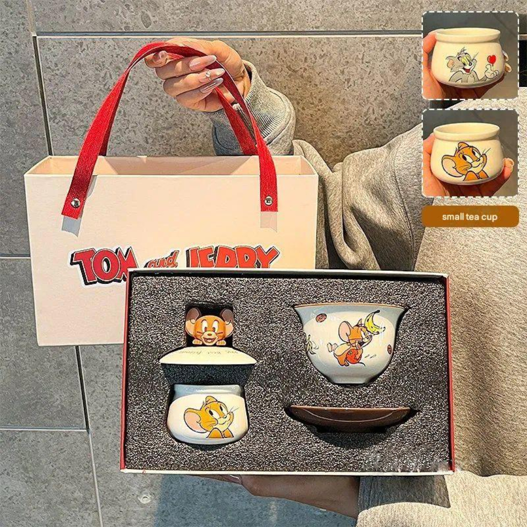 Tom & Jerry Ceramic Tea Set with Gift Bag