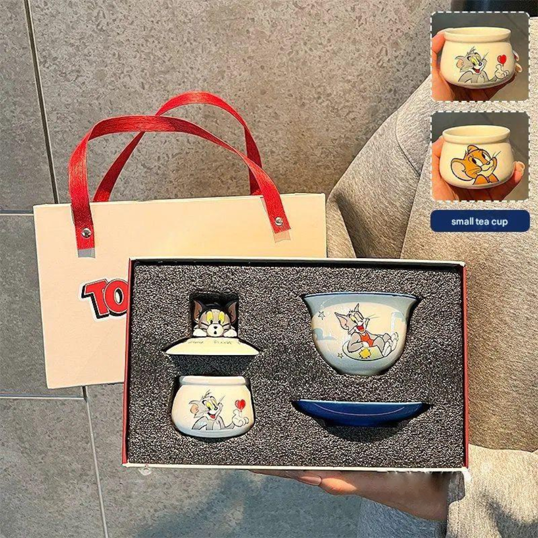 Tom & Jerry Ceramic Tea Set with Gift Bag