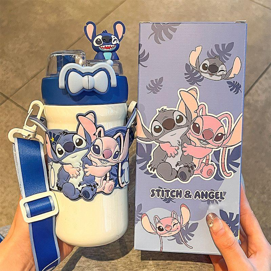 Stitch Double Drinking Cup with Gift Bag & Accessories