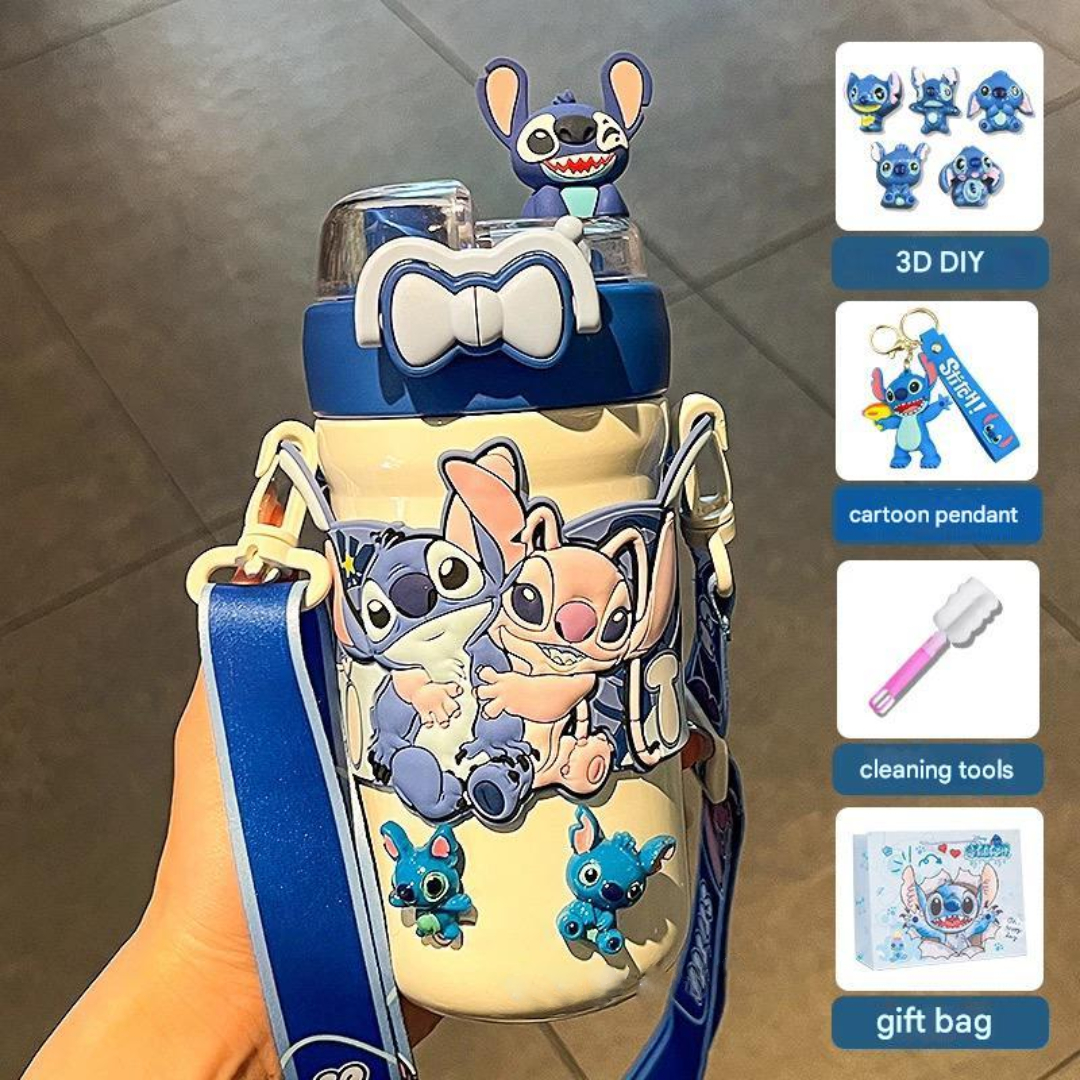 Stitch Double Drinking Cup with Gift Bag & Accessories