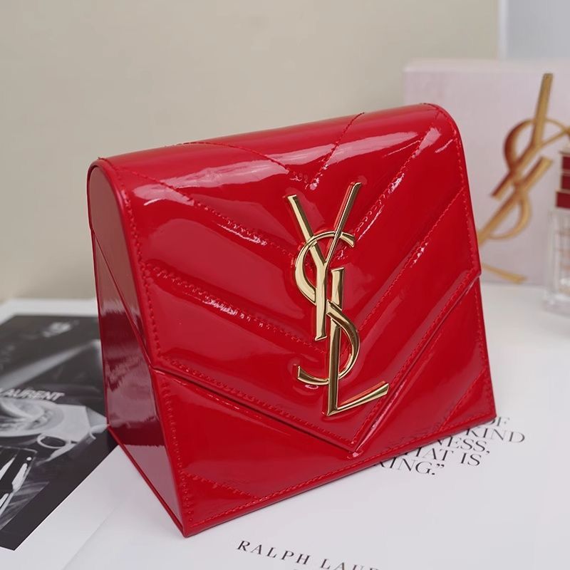 Saint Laurent Red Glossy Valentine's Cosmetic Bag