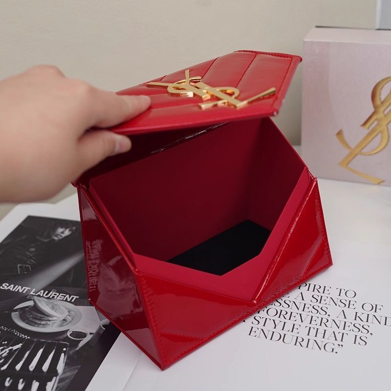 Saint Laurent Red Glossy Valentine's Cosmetic Bag