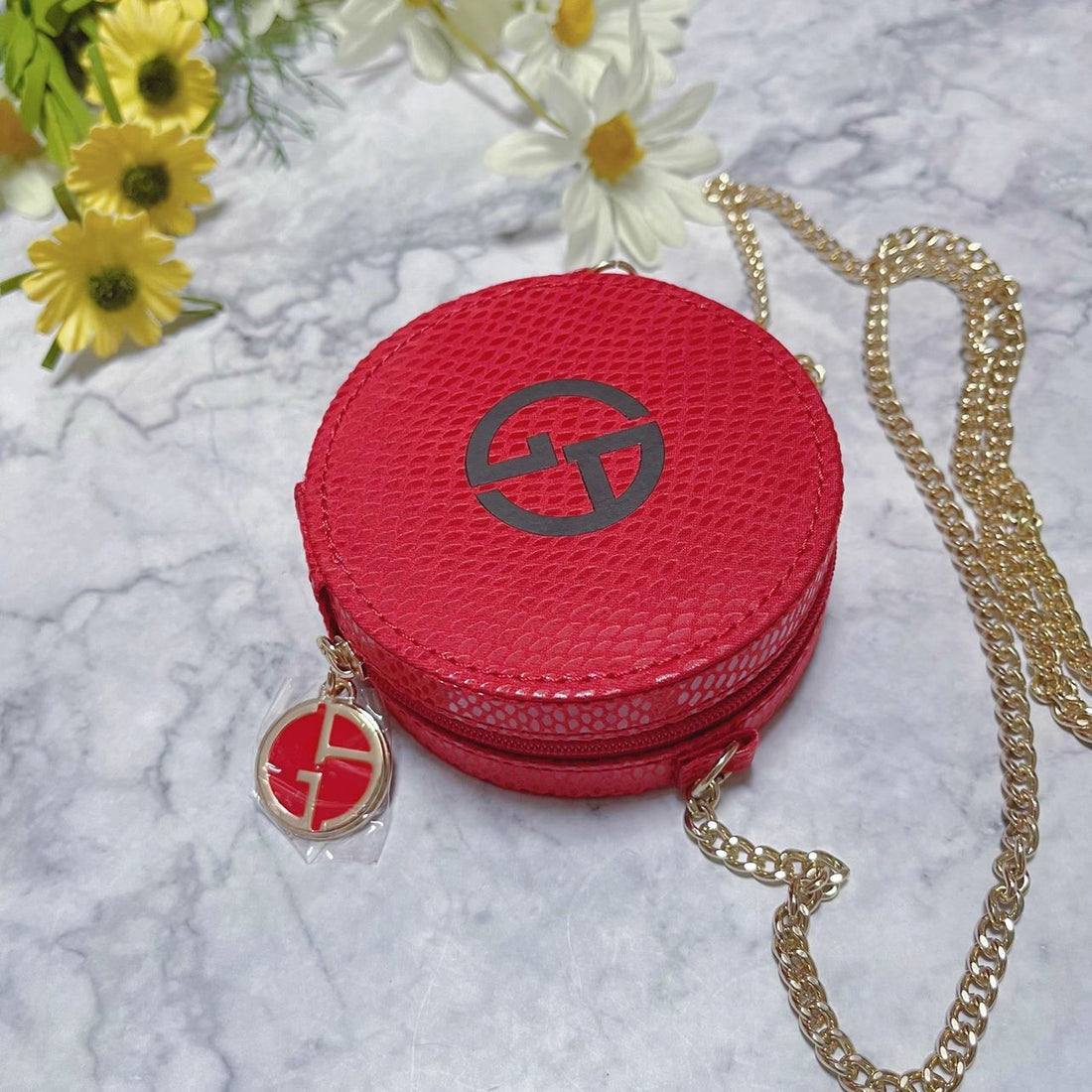 Armani Red Snake Pattern Velvet Cosmetic Bag Blend Gifts
