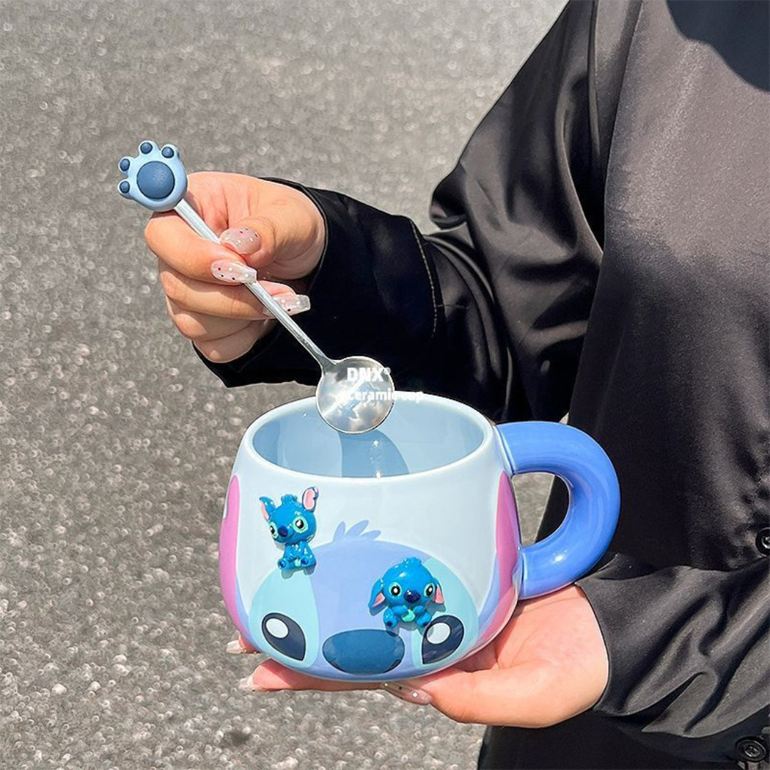 Disney Stitch & Angel Mug with Accessories