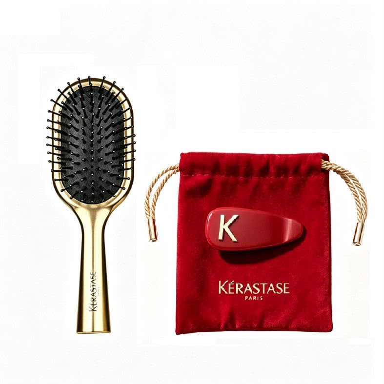 KERASTASE HAIR BRUSH SCALP RELAXING CUSHION COMB NIB - GOLD KERASTASE