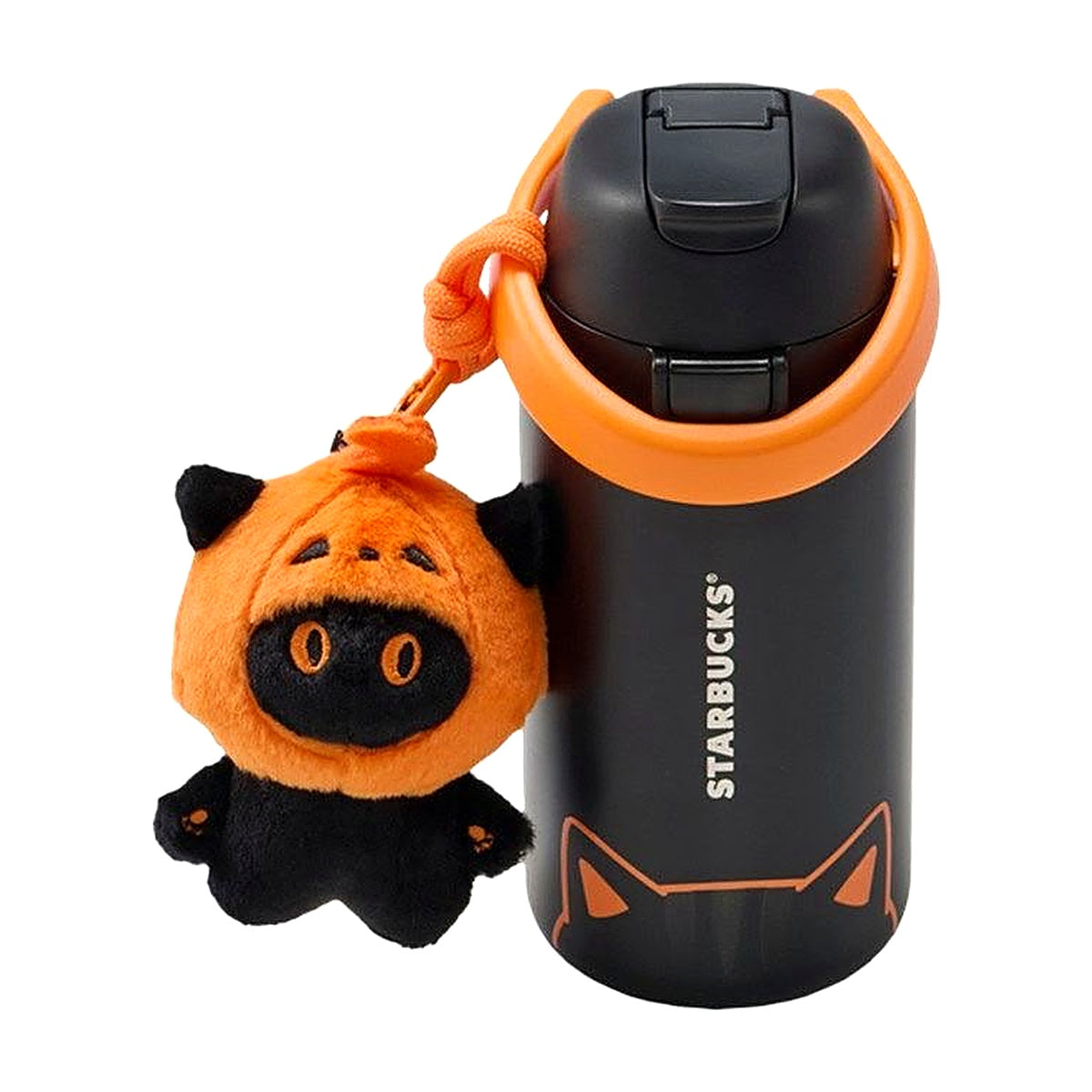 Starbucks 2026 Halloween Black Cat Stainless Steel Tumbler with Plush Charm