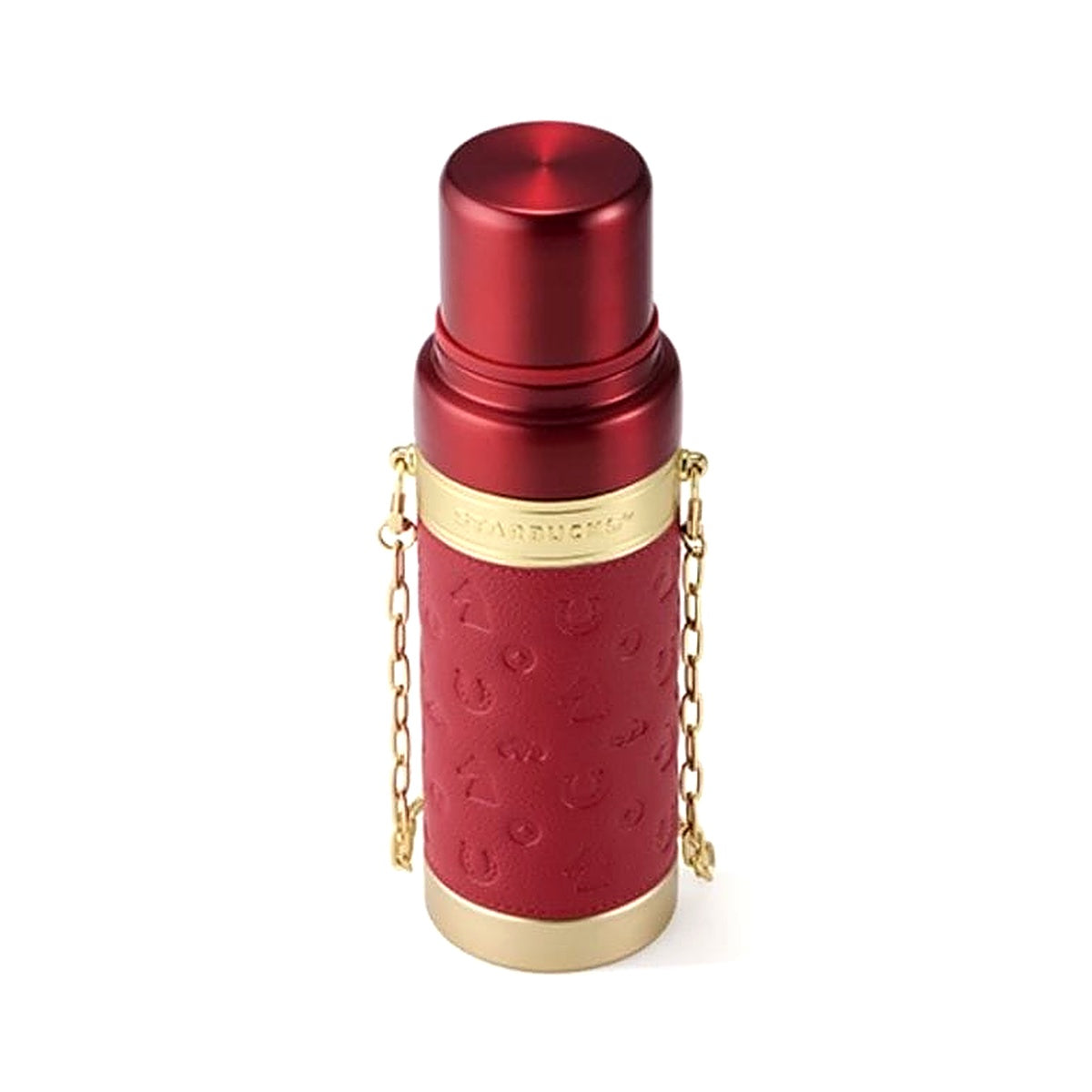 Starbucks 2026 Year of the Horse Red Leather Thermos with Gold Chain
