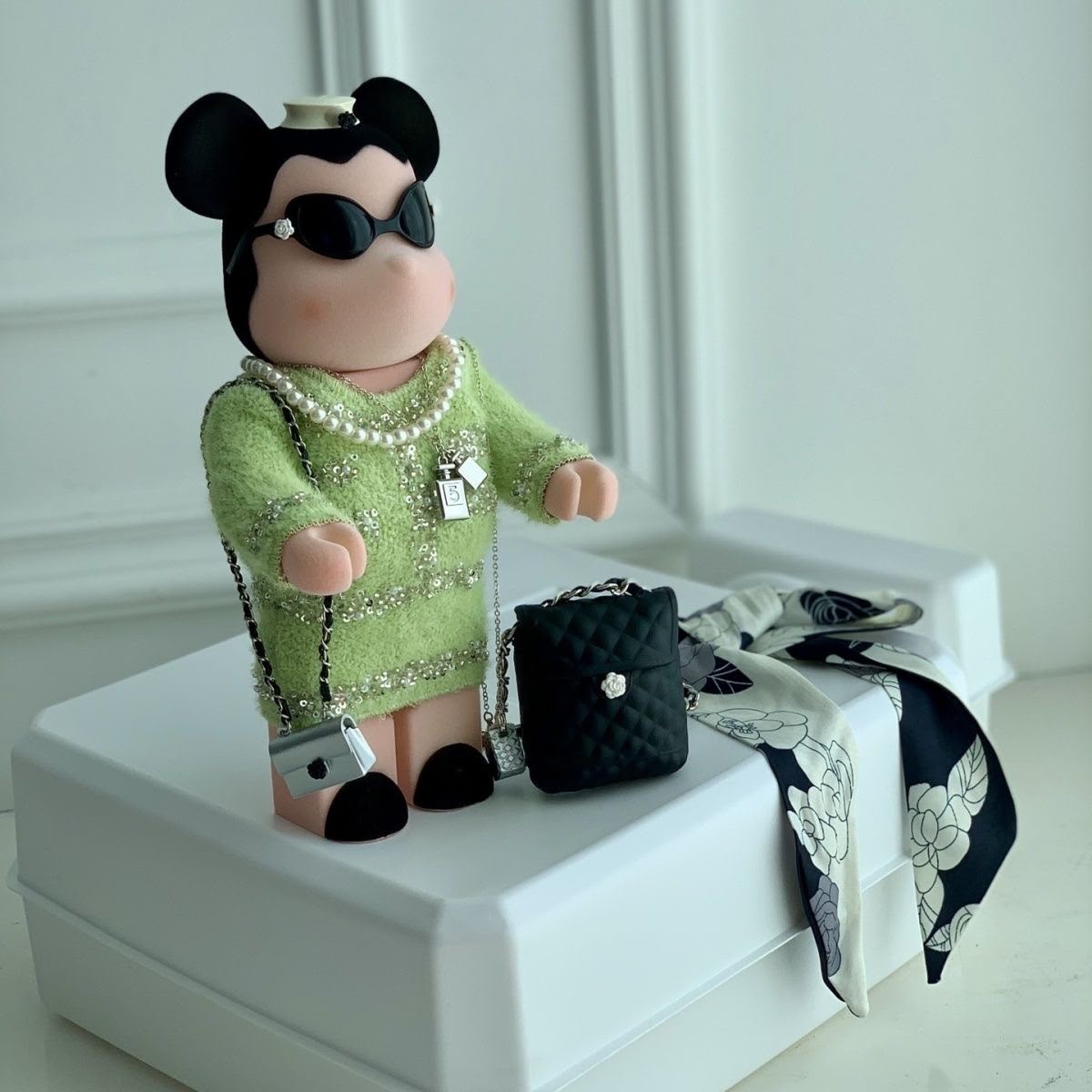 Coco Chanel-Inspired Violent Bear 28cm Flocked Material