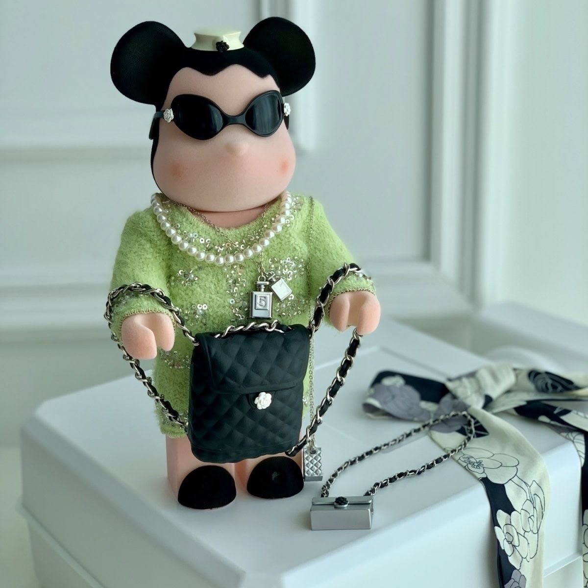 Coco Chanel-Inspired Violent Bear 28cm Flocked Material