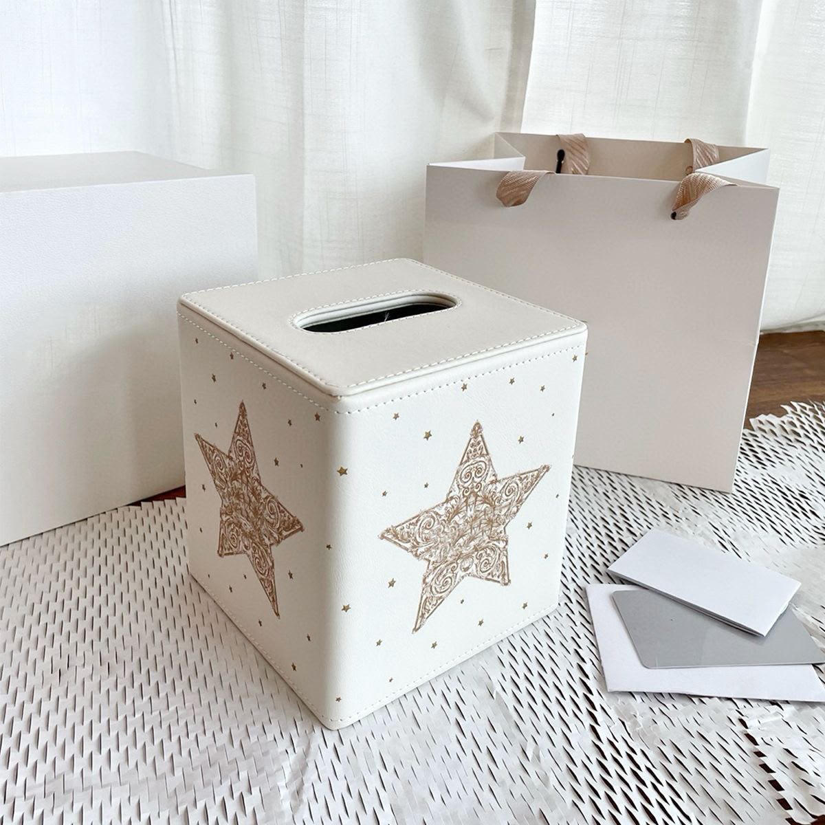 Christian Dior Leather Square Cardboard Box Tissue Holder