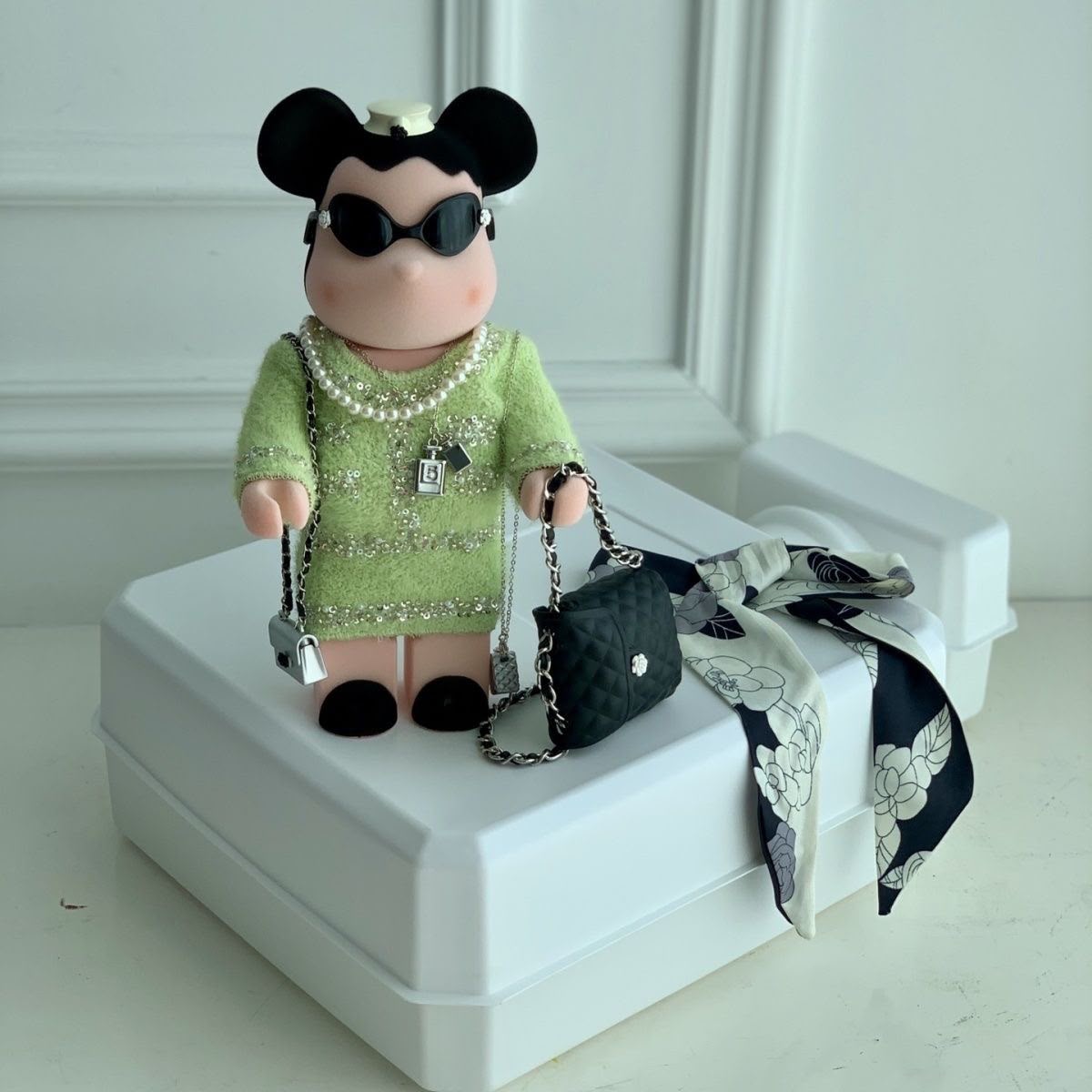 Coco Chanel-Inspired Violent Bear 28cm Flocked Material