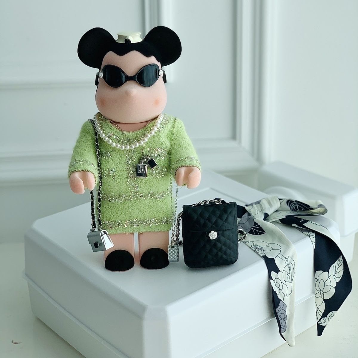 Coco Chanel-Inspired Violent Bear 28cm Flocked Material