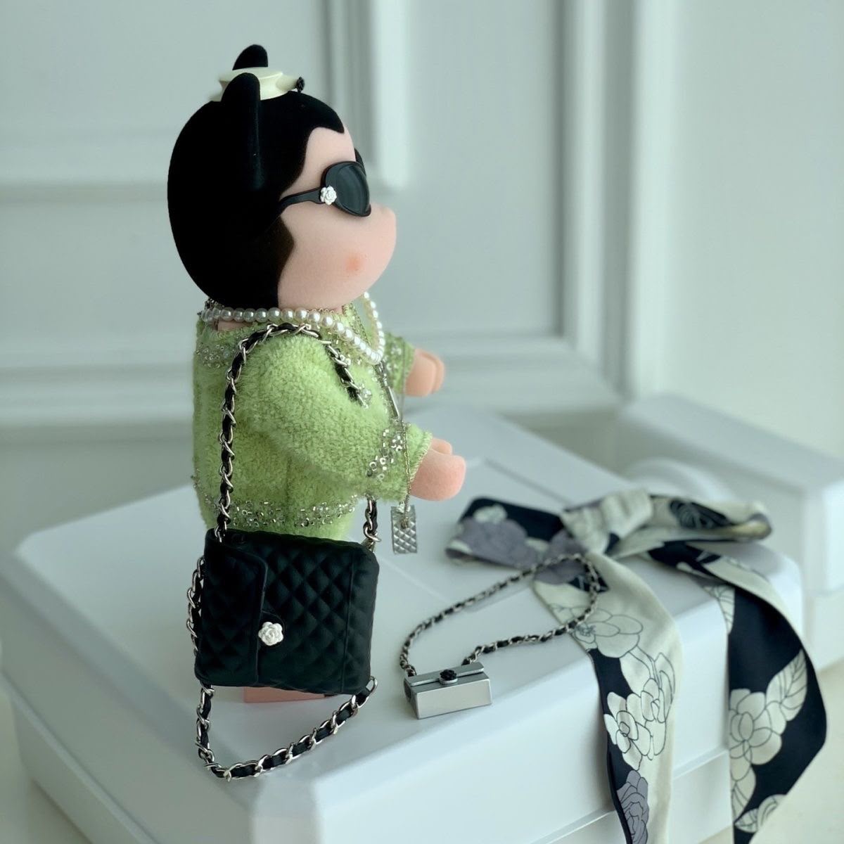 Coco Chanel-Inspired Violent Bear 28cm Flocked Material