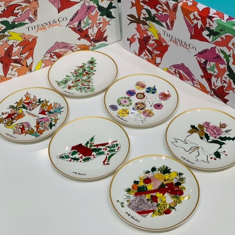 Tiffany & Co. x Andy Warhol Festive Bone China Set of 6 Dessert Plates