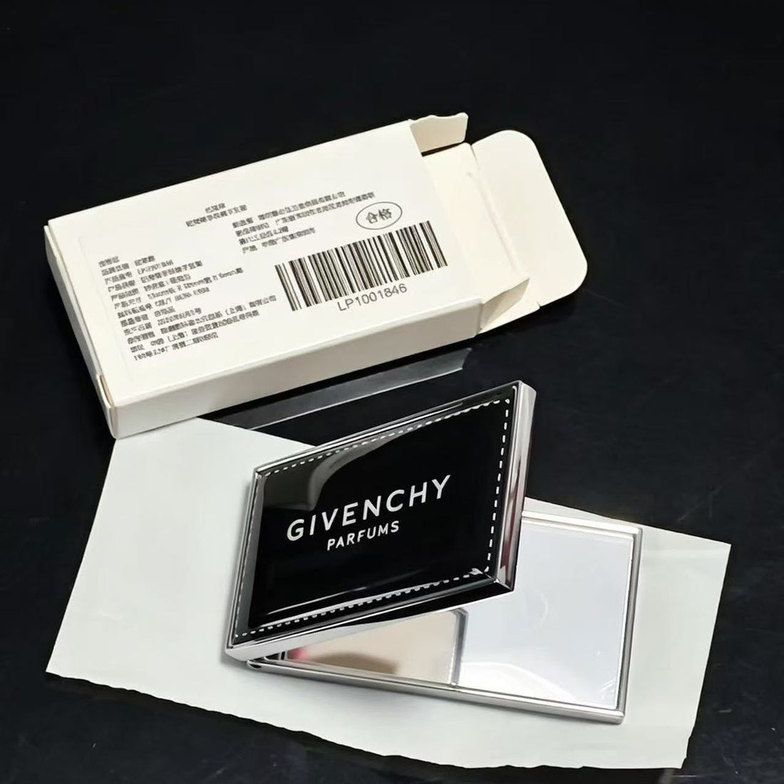 GIVENCHY PERFUMES Black Pocket Mirror Hand Mirror Blend Gifts