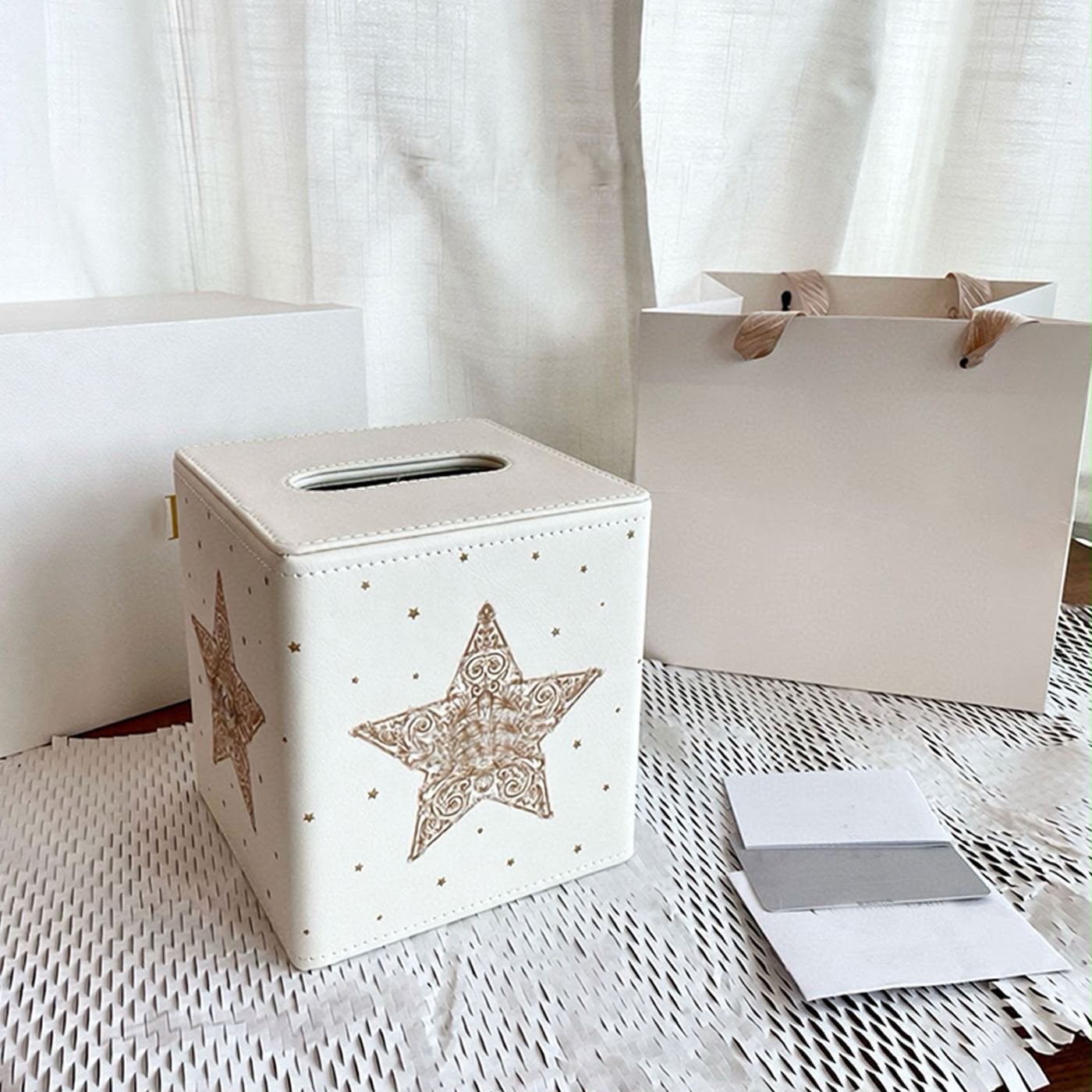 Christian Dior Leather Square Cardboard Box Tissue Holder