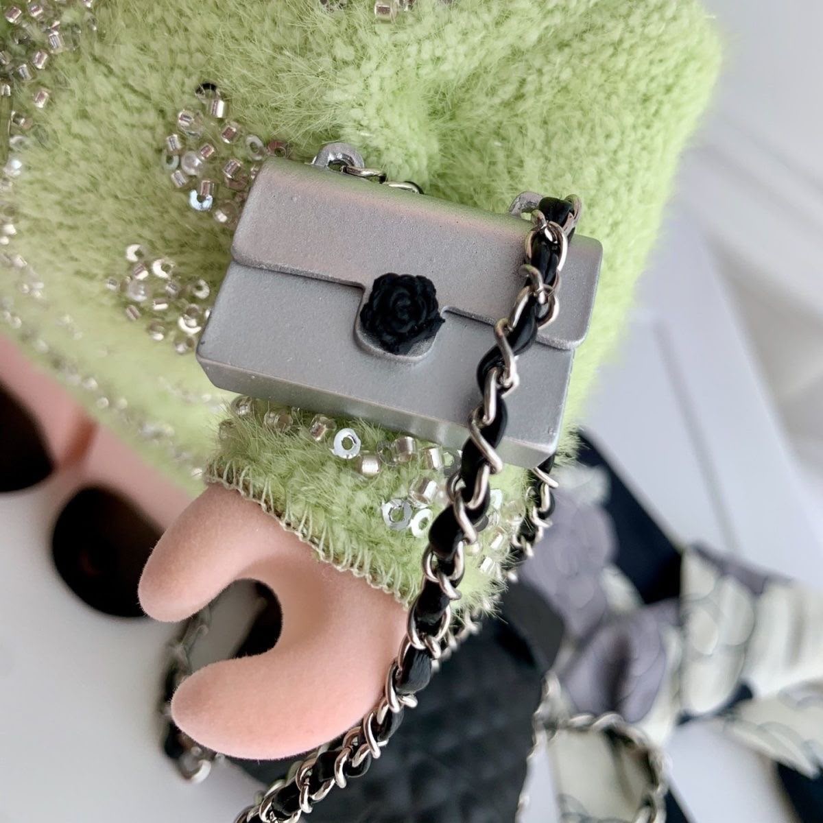 Coco Chanel-Inspired Violent Bear 28cm Flocked Material